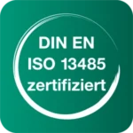 Siegel „DIN EN ISO 13485 zertifiziert"